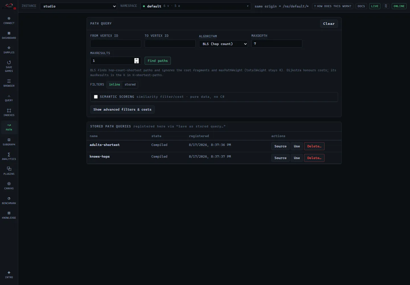 Path screen