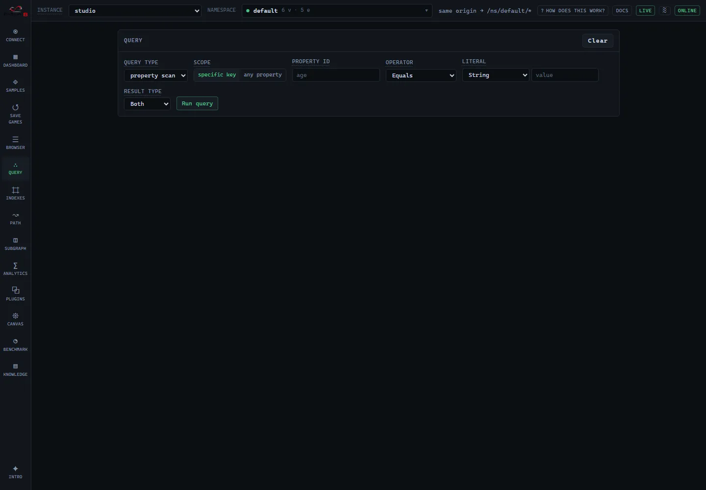 Query screen