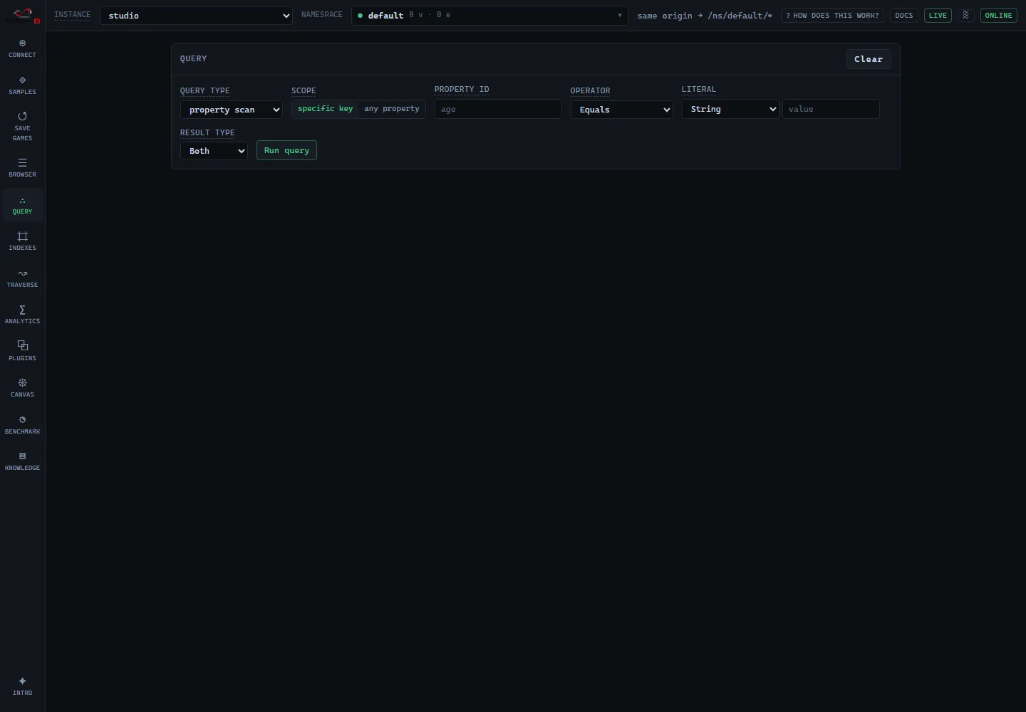 Query screen